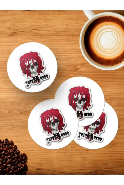 Panorama Ajans Trippie Red Severlere Gotik Tasarım 4'lü Ahşap Bardak Altlığı ürün görseli 1