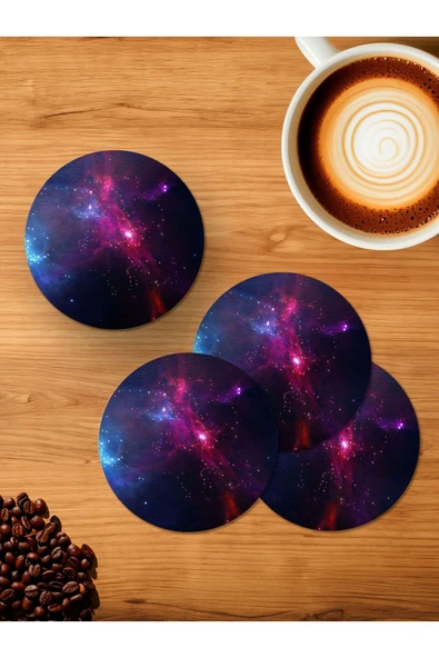 Panorama Ajans Space Star 4'lü Ahşap Bardak Altlığı ürün görseli 1