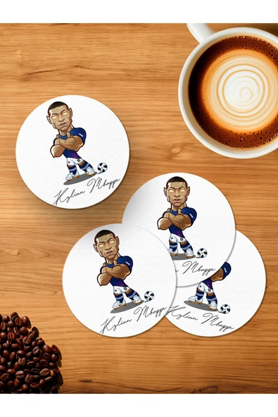 Panorama Ajans Kylian Mbappe 4'lü Ahşap Bardak Altlığı
