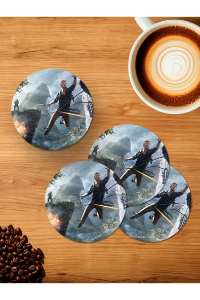 Panorama Ajans Fry Cry 4'lü Ahşap Bardak Altlığı ürün görseli 1