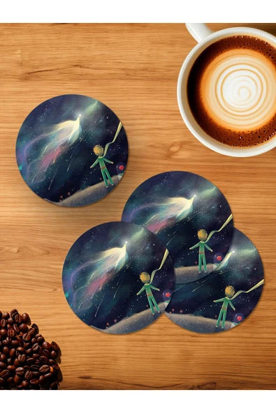 Panorama Ajans Küçük Prens Hikaye 4'lü Ahşap Bardak Altlığı ürün görseli 1