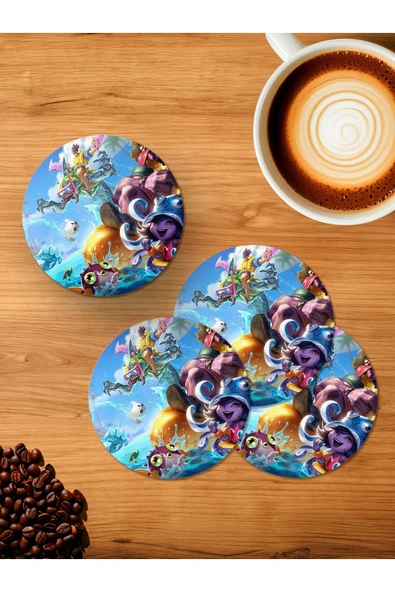 Panorama Ajans League of Legends Karakter 4'lü Ahşap Bardak Altlığı ürün görseli 1