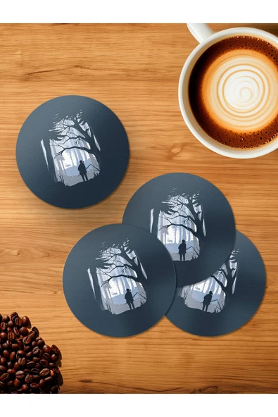 Panorama Ajans Last of Us Oyun Minimal 4'lü Ahşap Bardak Altlığı ürün görseli 1