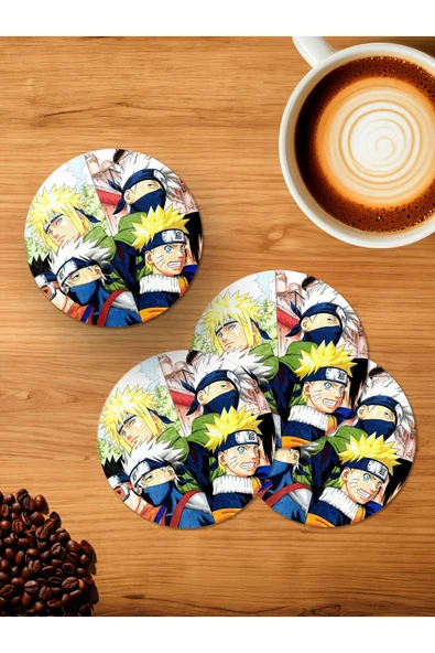 Panorama Ajans Naruto Anime Dizi 4'lü Ahşap Bardak Altlığı ürün görseli 1