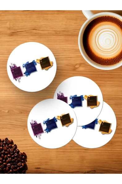 Panorama Ajans Adobe Kullanıcılarına PS Aİ Logo Tasarım 4'lü Ahşap Bardak Altlığı ürün görseli 1