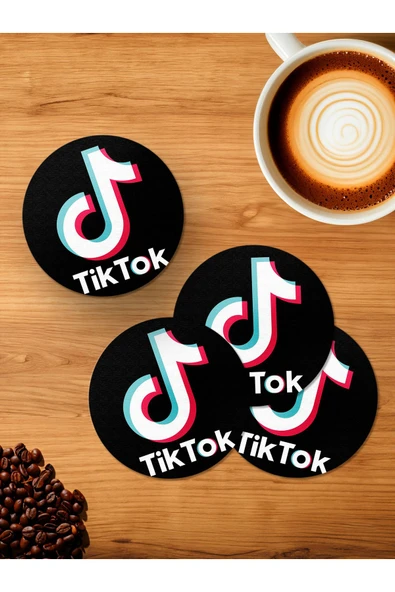 Panorama Ajans Tiktok Tiktoker Vine Komedyen Ünlü 4'lü Ahşap Bardak Altlığı ürün görseli 1