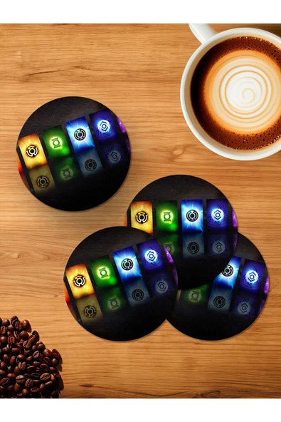 Panorama Ajans DC Super Kahramanlar Sembol 4'lü Ahşap Bardak Altlığı ürün görseli 1