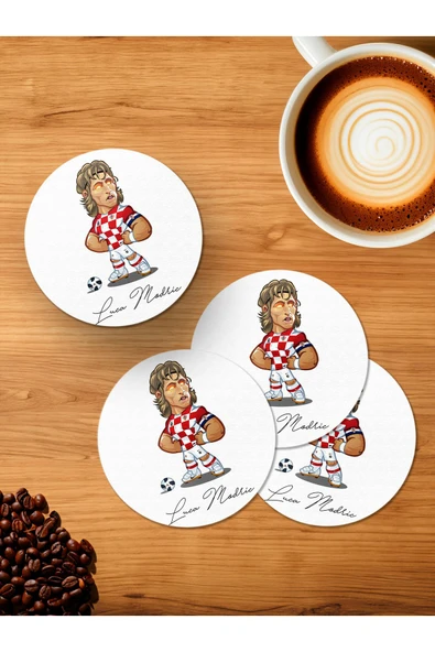 Panorama Ajans Luca Modric 4'lü Ahşap Bardak Altlığı ürün görseli 1