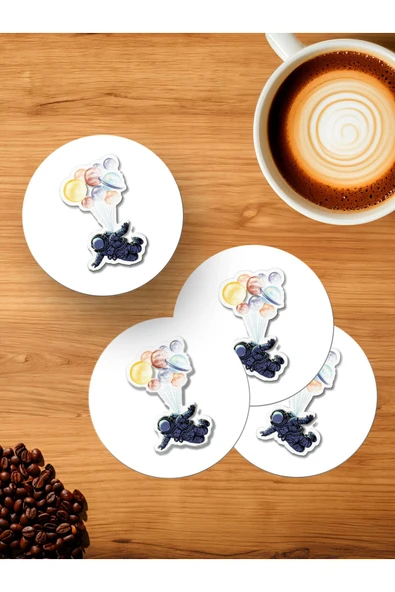 Panorama Ajans Uzay Gezegen Meraklılarına Astrono 4'lü Ahşap Bardak Altlığı ürün görseli 1