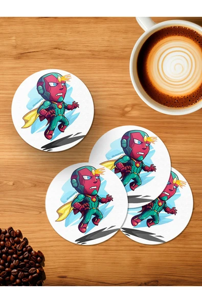 Panorama Ajans Vision Tasarım 4'lü Ahşap Bardak Altlığı ürün görseli 1