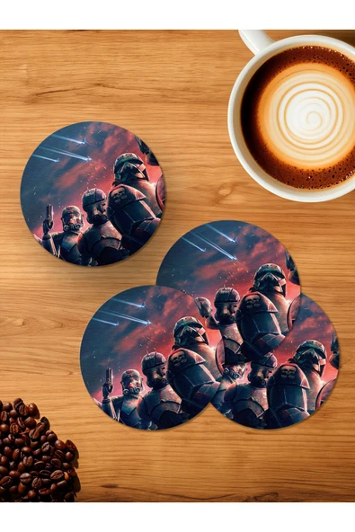 Panorama Ajans Star Wars Galaksi 4'lü Ahşap Bardak Altlığı