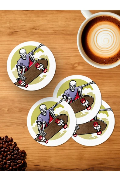 Panorama Ajans Kuru Kafa  KayKay 4'lü Ahşap Bardak Altlığı