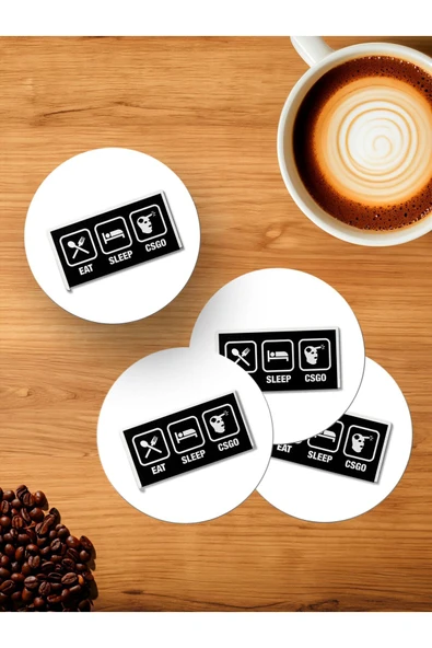 Panorama Ajans CSGO Hastalarına Gamer Arkadaşlara Hediye Sticker 4'lü Ahşap Bardak Altlığı ürün görseli 1