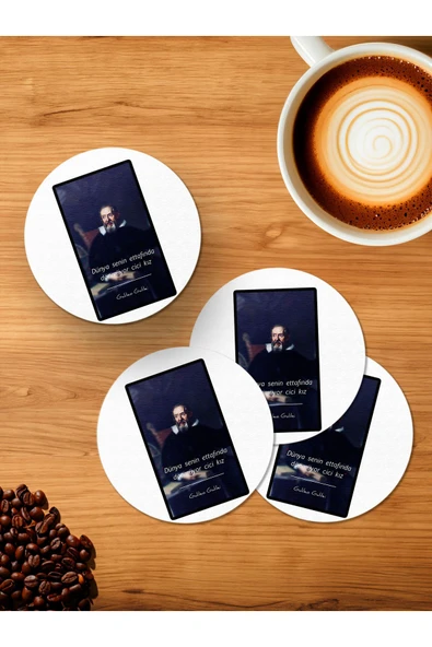 Panorama Ajans Galileo Galilei 4'lü Ahşap Bardak Altlığı ürün görseli 1