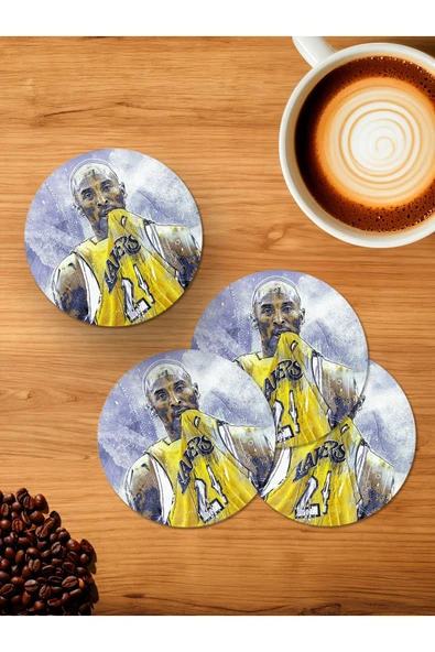 Panorama Ajans NBA Lakers Kobe Bryant Cool Basketbol NBA 4'lü Ahşap Bardak Altlığı ürün görseli 1