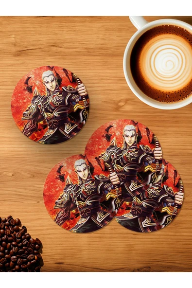 Panorama Ajans Metin 2 Warrior Savaşçı Metin2 PvP Oyun 4'lü Ahşap Bardak Altlığı - 1