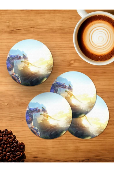 Panorama Ajans Metin 2 Ninja 90 lar Oyun Kuşağı PvP 4'lü Ahşap Bardak Altlığı ürün görseli 1