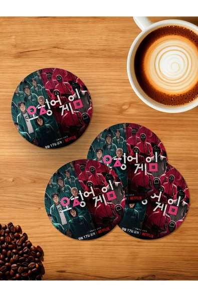 Panorama Ajans Squid Game Netflix 4'lü Ahşap Bardak Altlığı ürün görseli 1