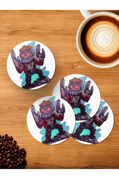 Panorama Ajans Star Lord Tasarım 4'lü Ahşap Bardak Altlığı - 1