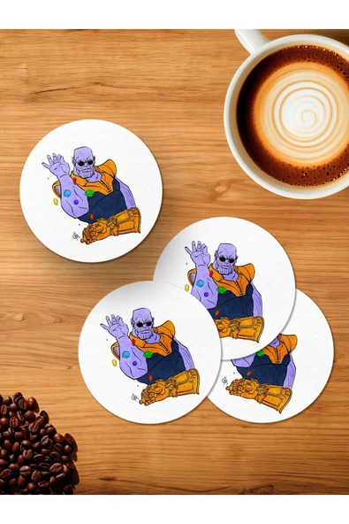 Panorama Ajans Thanos Nusret El Hareketi 4'lü Ahşap Bardak Altlığı