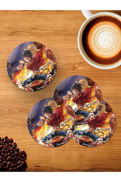 Panorama Ajans Anime Tasarım 4'lü Ahşap Bardak Altlığı