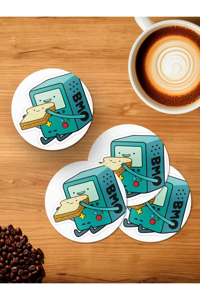 Panorama Ajans BMO 4'lü Ahşap Bardak Altlığı ürün görseli 1