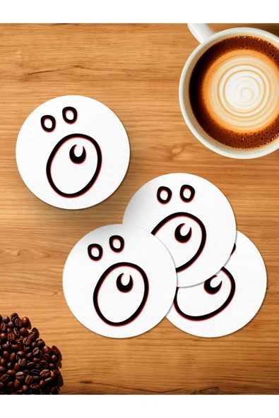 Panorama Ajans Ö Harfi 4'lü Ahşap Bardak Altlığı ürün görseli 1