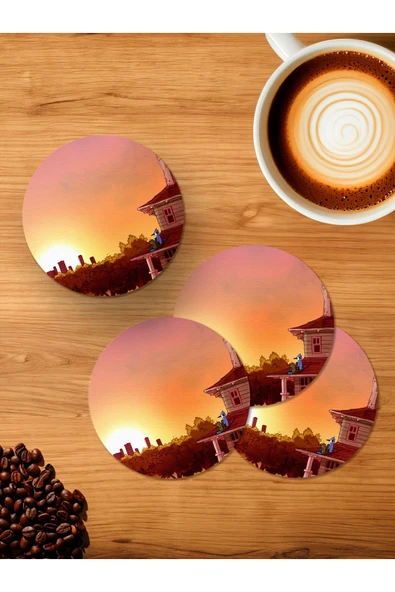 Panorama Ajans Regular Show Çizgi Dizi 4'lü Ahşap Bardak Altlığı ürün görseli 1