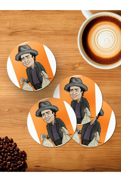 Panorama Ajans Zeki Alasya Tasarım 4'lü Ahşap Bardak Altlığı ürün görseli 1