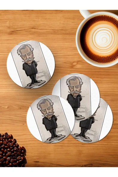 Panorama Ajans Hulusi Kentmen 4'lü Ahşap Bardak Altlığı ürün görseli 1