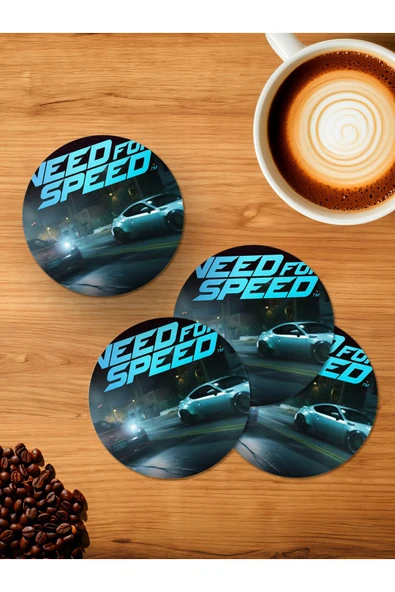 Panorama Ajans Need For Speed Game 4'lü Ahşap Bardak Altlığı ürün görseli 1