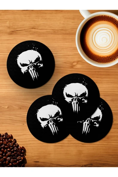 Panorama Ajans Punisher Marvel Dizi 4'lü Ahşap Bardak Altlığı ürün görseli 1
