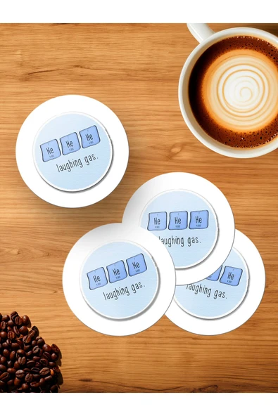 Panorama Ajans Tyt Ayt Öğrencilere Gülme Gazı Kimya Sticker 4'lü Ahşap Bardak Altlığı ürün görseli 1