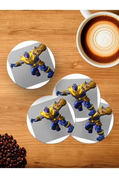 Panorama Ajans Thanos Marvel Avengers Süper Kahramanlar 4'lü Ahşap Bardak Altlığı ürün görseli 1
