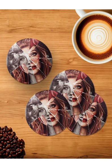 Panorama Ajans Wanda Vision Disney Dizi Afiş 4'lü Ahşap Bardak Altlığı ürün görseli 1