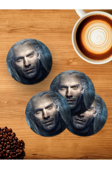 Panorama Ajans The Witcher Cadı Dizi Netflix Henry Cavill Asil 4'lü Ahşap Bardak Altlığı ürün görseli 1