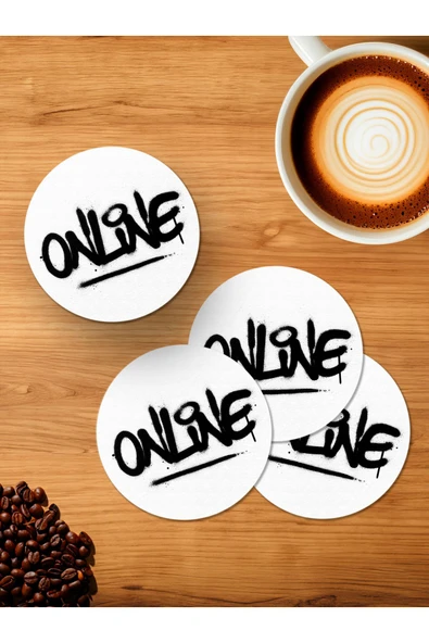 Panorama Ajans Online 4'lü Ahşap Bardak Altlığı ürün görseli 1