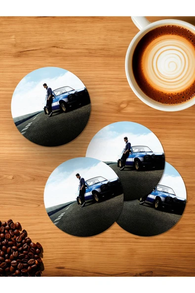 Panorama Ajans Paul Walker Nissan Skyline FF Hızlı ve Öfkeli 4'lü Ahşap Bardak Altlığı ürün görseli 1