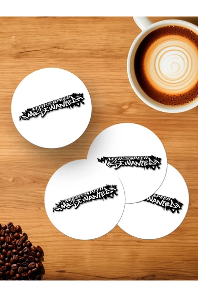 Panorama Ajans NFS Severlere Sokak Yazısı Most Wanted 4'lü Ahşap Bardak Altlığı ürün görseli 1