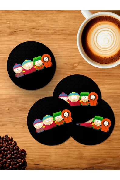 Panorama Ajans South Park Eric Kenny Stan Kyle Komik Çizgi Film Nostalji 4'lü Ahşap Bardak Altlığı ürün görseli 1