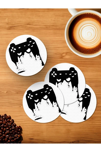 Panorama Ajans Game Consol 4'lü Ahşap Bardak Altlığı ürün görseli 1