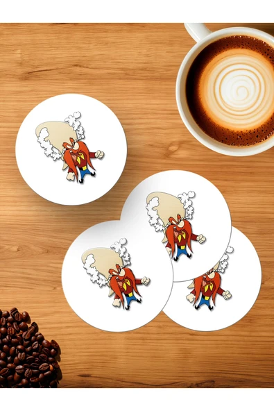 Panorama Ajans Küfürbaz Haydo Çorum Çizgi Film 4'lü Ahşap Bardak Altlığı ürün görseli 1