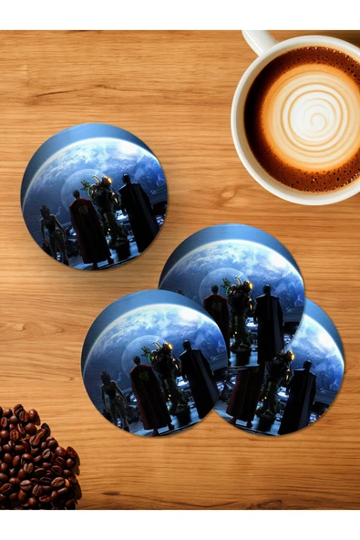 Panorama Ajans Adalet Birliği 4'lü Ahşap Bardak Altlığı ürün görseli 1