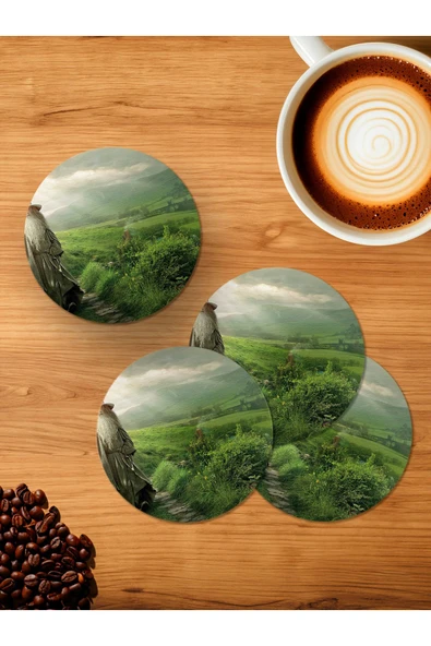 Panorama Ajans Yüzüklerin Efendisi Gandalf 4'lü Ahşap Bardak Altlığı ürün görseli 1