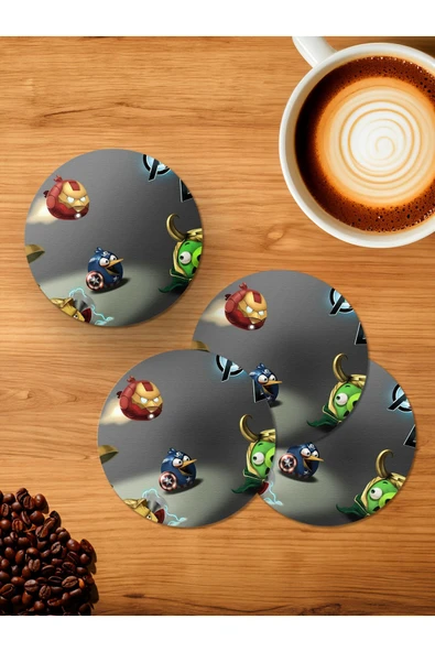 Panorama Ajans . 4'lü Ahşap Bardak Altlığı ürün görseli 1