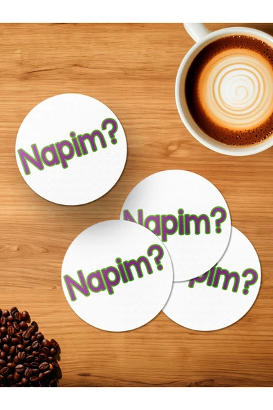 Panorama Ajans Napim 4'lü Ahşap Bardak Altlığı ürün görseli 1