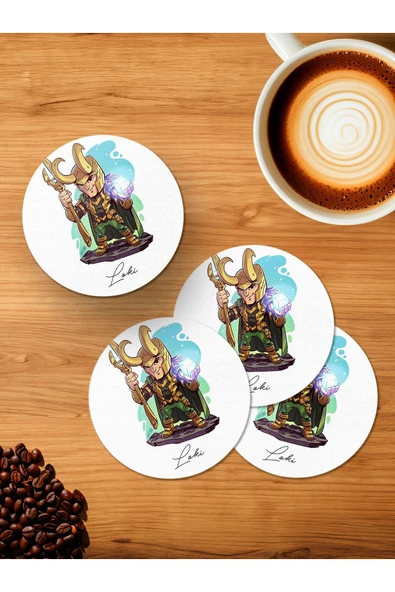 Panorama Ajans Loki 4'lü Ahşap Bardak Altlığı ürün görseli 1