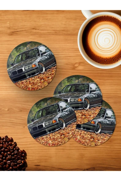 Panorama Ajans BMW E36 Manzara 4'lü Ahşap Bardak Altlığı ürün görseli 1