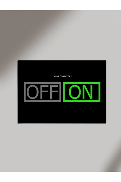 Panorama Ajans Bilgisayar Mühendisi Off On Açık Kapalı Siyah Ahşap Poster Tablo ürün görseli 1