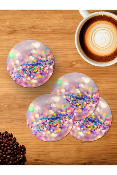 Panorama Ajans Tumblr Işıltılı Fotoğraf 4'lü Ahşap Bardak Altlığı ürün görseli 1